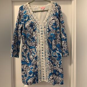 Lilly Pulitzer Brooke Tunic Dress Size Large NWOT Crochet Lace
